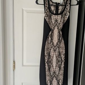 Black, printed, dress